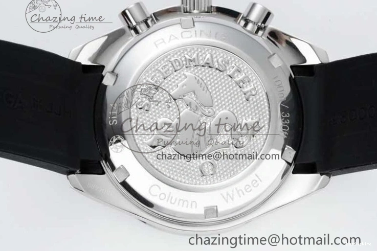 0516 Speedmaster Racing Master SS HKF Best Edition White Black Dial on Black Rubber Strap A Effortless 7813